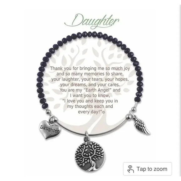 Earth Angel Daughter Radiant‎ Black Stone Bracelet - Picture 1 of 1